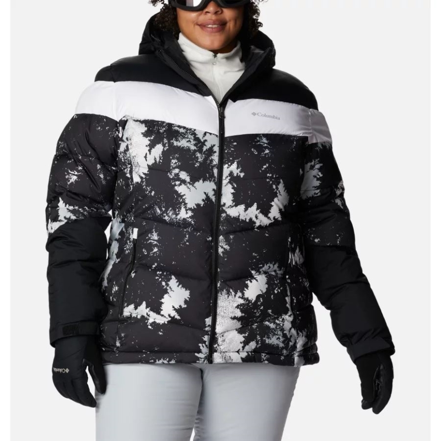 レディース アボット ピーク インサレーテッド ジャケット プラスサイズ ホワイト ルックアップ プリント/ブラック/ホワイト コロンビア