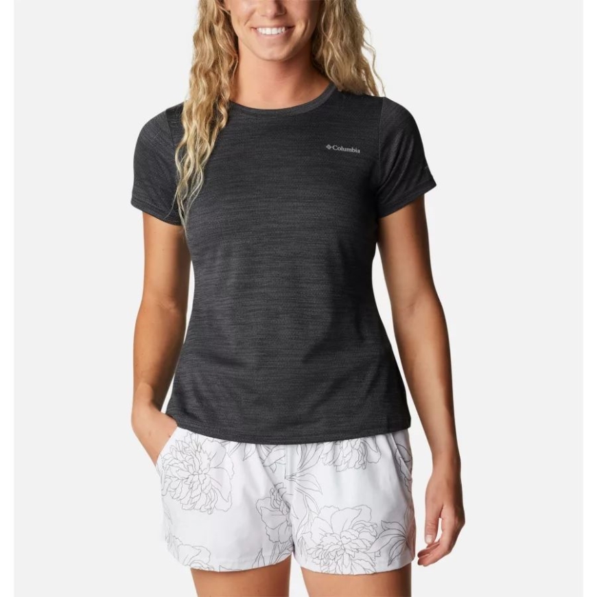 ウィメンズ アルパイン チル ゼロ ショート スリーブ シャツ ブラック ヘザー コロンビア