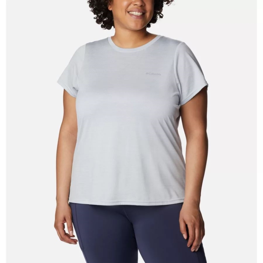 レディース アルパイン チル ゼロ 半袖シャツ プラスサイズ コロンビア ホワイトヘザー