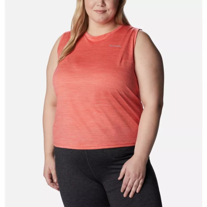レディース アルパイン チル ゼロ タンク プラスサイズ コロンビア レッド ハイビスカス ヘザー