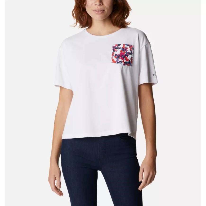 レディース アルパイン ウェイ II カジュアル Tシャツ コロンビア ホワイト/ホワイト マルチ タイフーン ブルーム