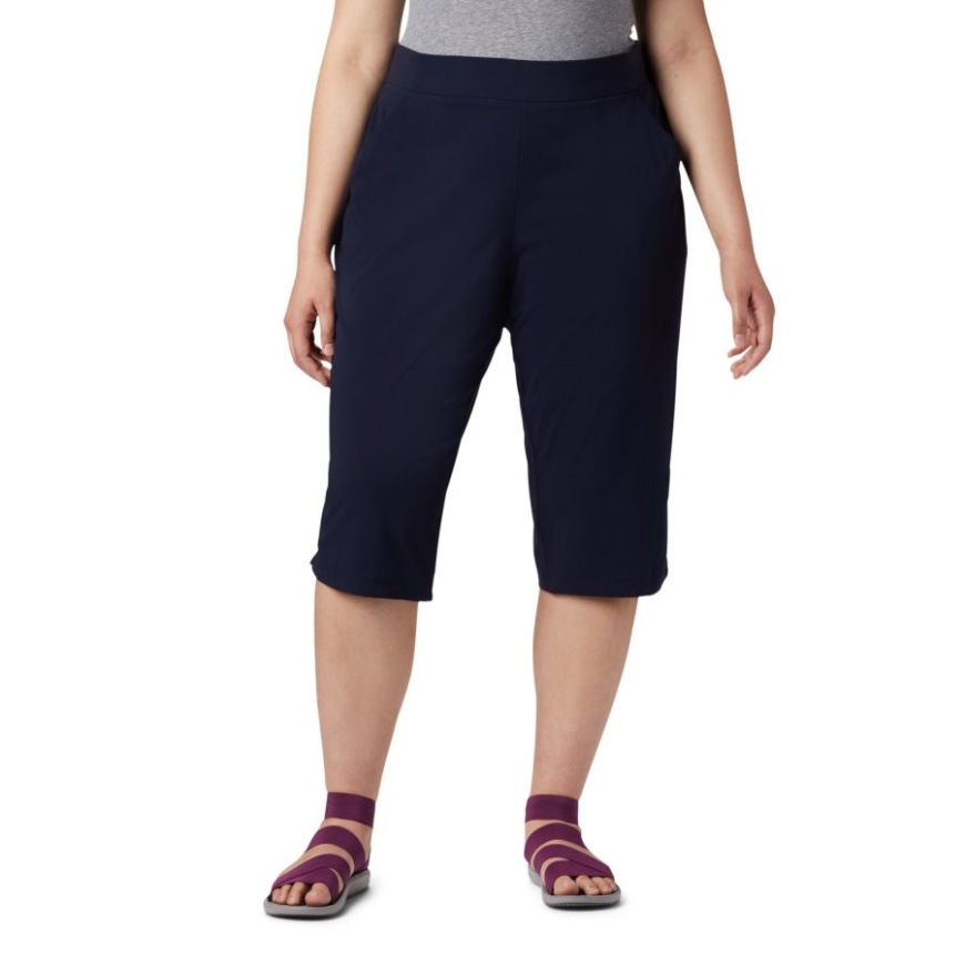 女性のいつでもカジュアルなカプリ プラスサイズ コロンビア ダーク ノクターナル