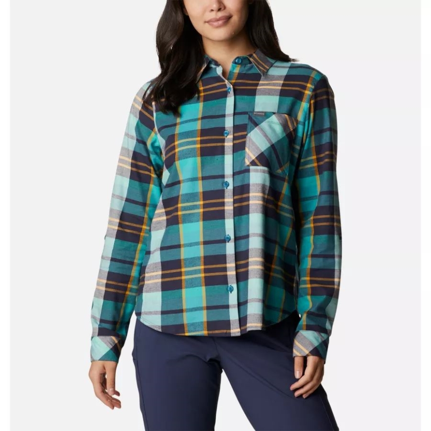 女性のいつでもカジュアルiiストレッチ長袖Tシャツ夜行性マドラスコロンビア