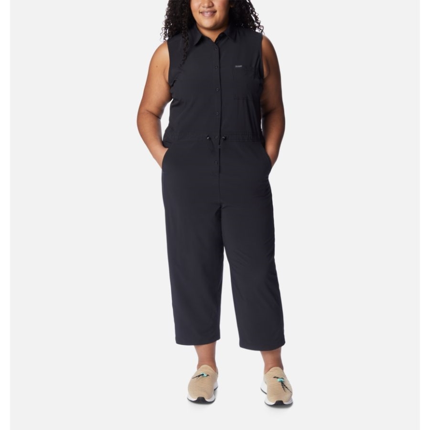 レディース いつでもフレックス ロンパース プラスサイズ ブラック コロンビア