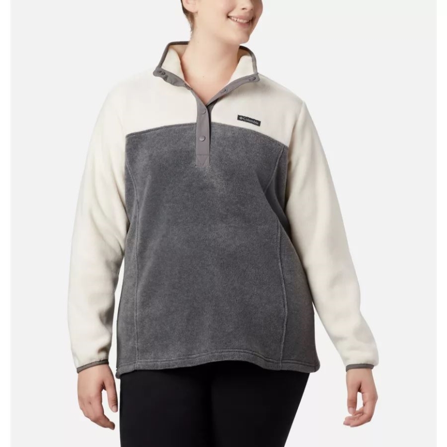 ウィメンズ ベントン スプリング 1/2 スナップ プルオーバー プラスサイズ シティ グレー ヘザー/チョーク コロンビア