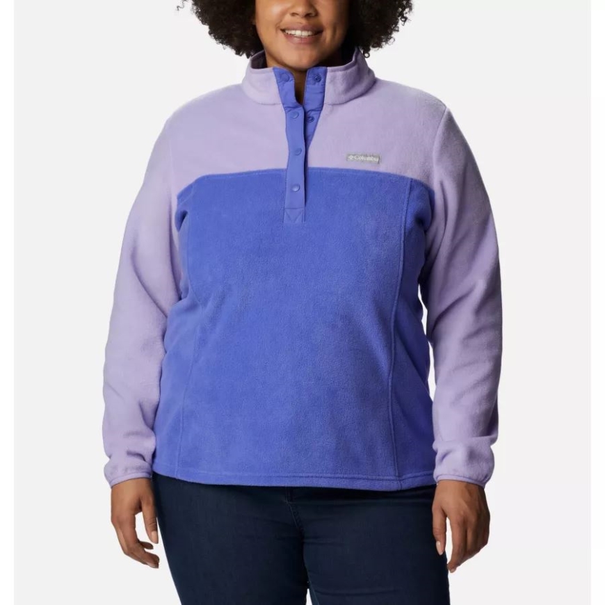 レディース ベントン スプリング 1/2 スナップ プルオーバー プラスサイズ パープル ロータス/フロスト パープル コロンビア