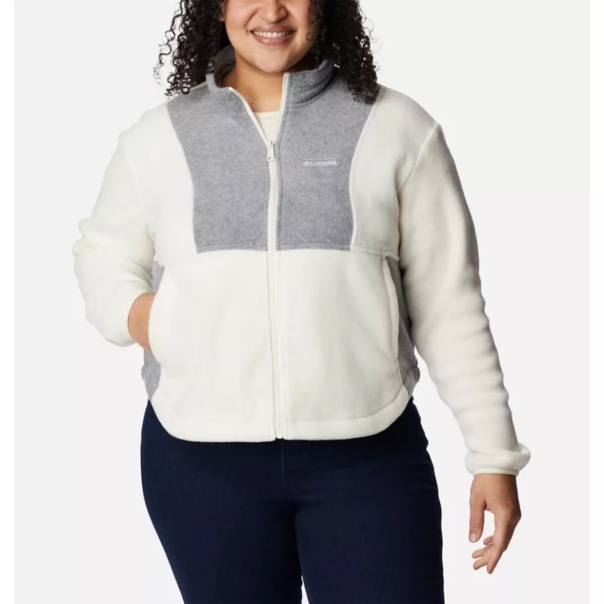 ウィメンズ ベントン スプリングス カラーブロック フルジップ プラスサイズ チョーク/ライトグレー ヘザー コロンビア