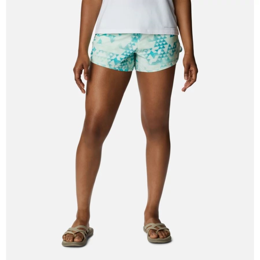 レディース ボガタ ベイ ストレッチ プリント ショーツ コロンビア ブライト アクア/ディスタント ピークス