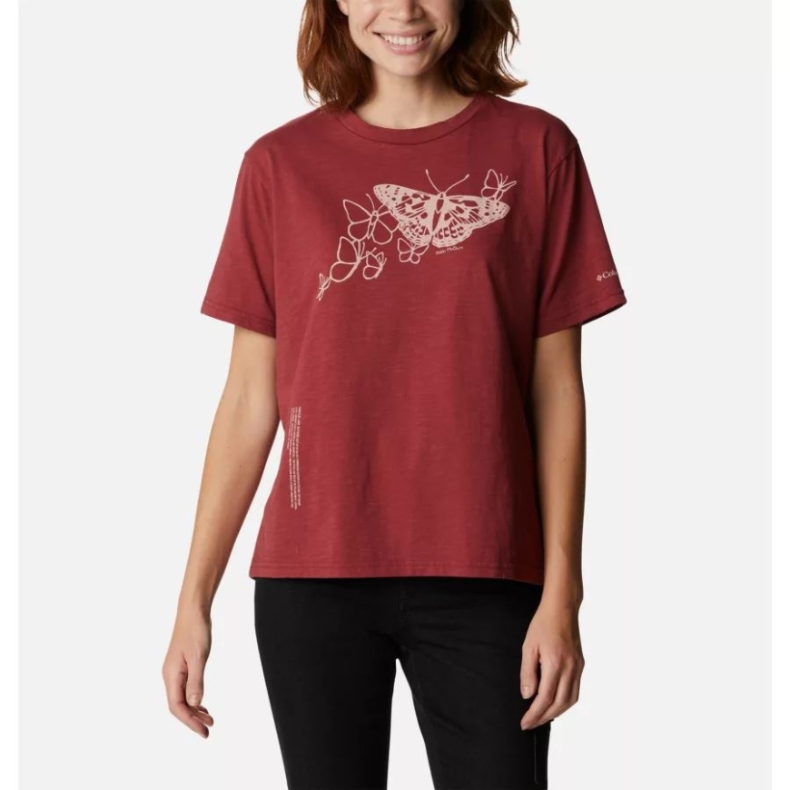 レディース ブレイク イット ダウン Tシャツ コロンビア マルサラ レッド/グラフィック バタフライ