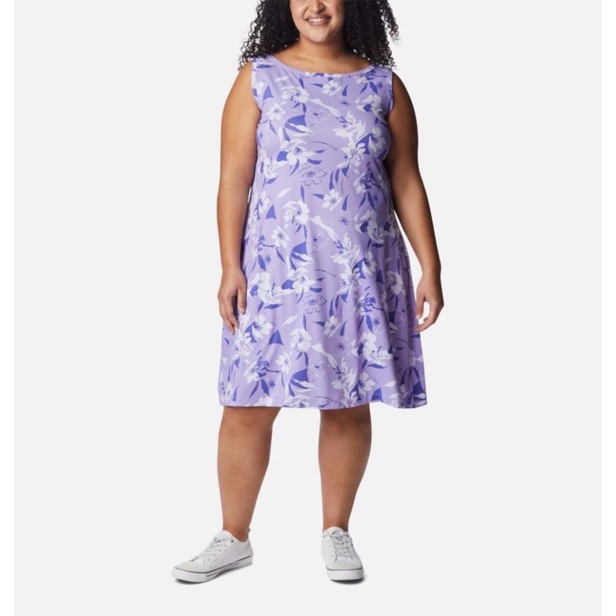 レディース チル リバー プリント ドレス プラスサイズ コロンビア フロスト パープル/ポップ フローラル トーナル