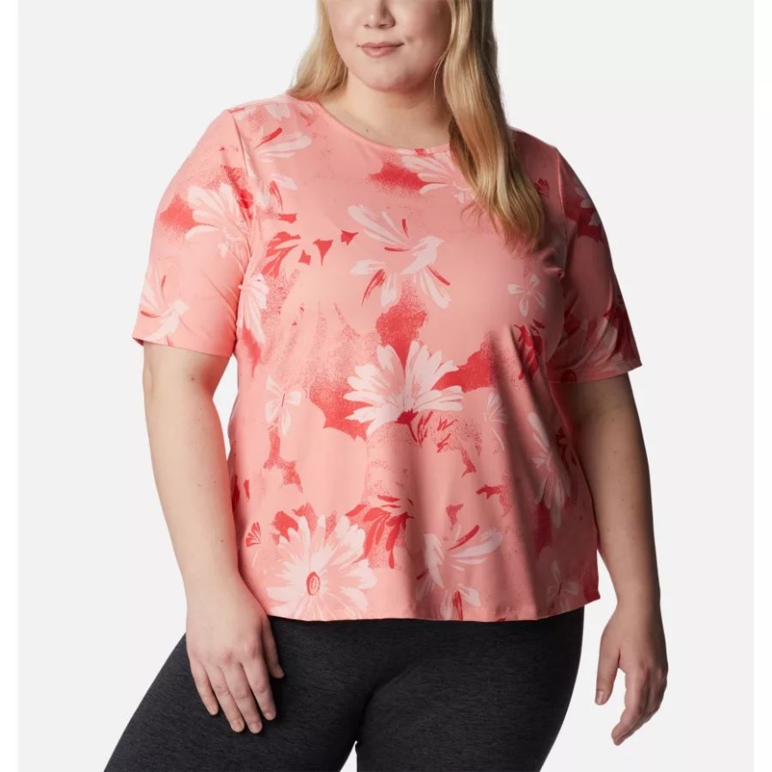 レディース Chill River 半袖シャツ プラスサイズ コーラルリーフ デイジー パーティー コロンビア