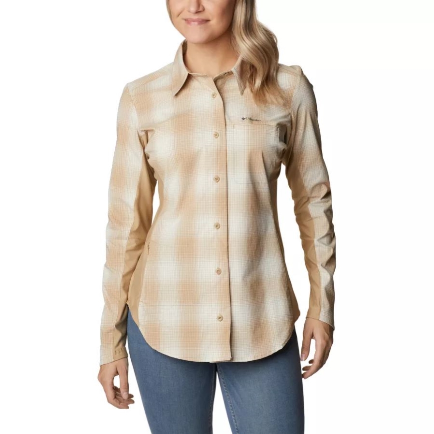 レディースクローディアリッジロングスリーブシャツコロンビアビーチソフトオムブレ