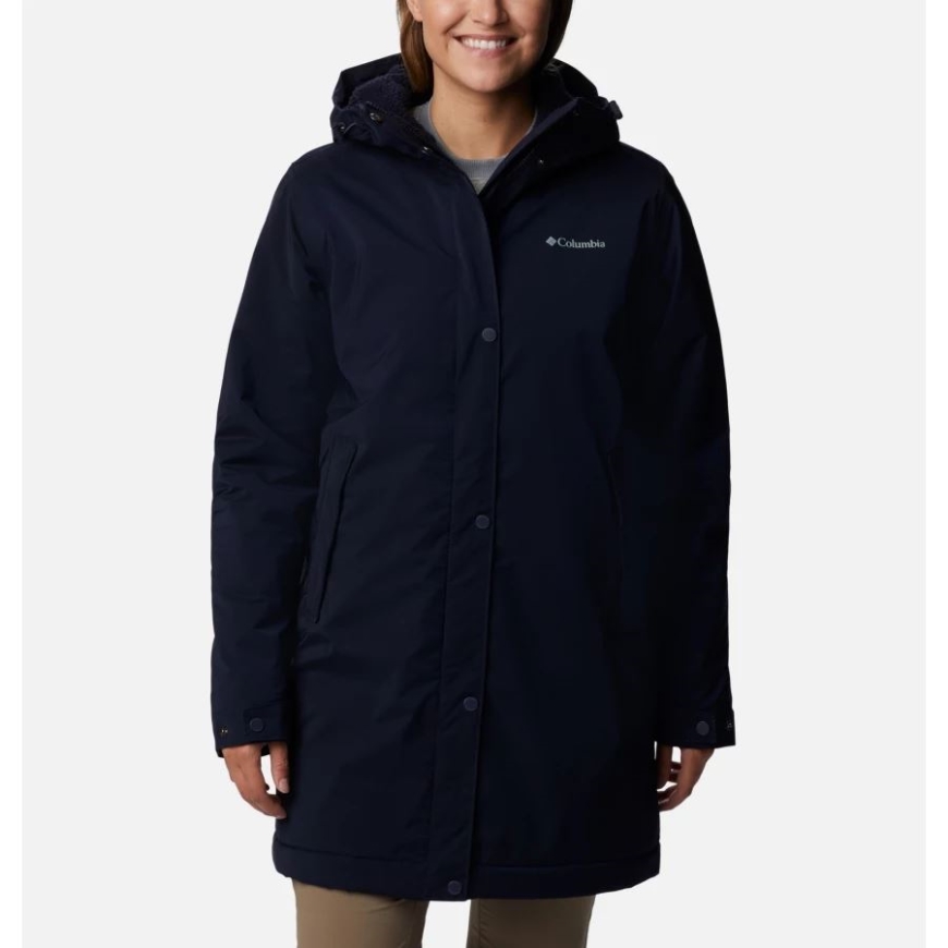レディースクレルモン裏地付きレインジャケットダークナイトコロンビア