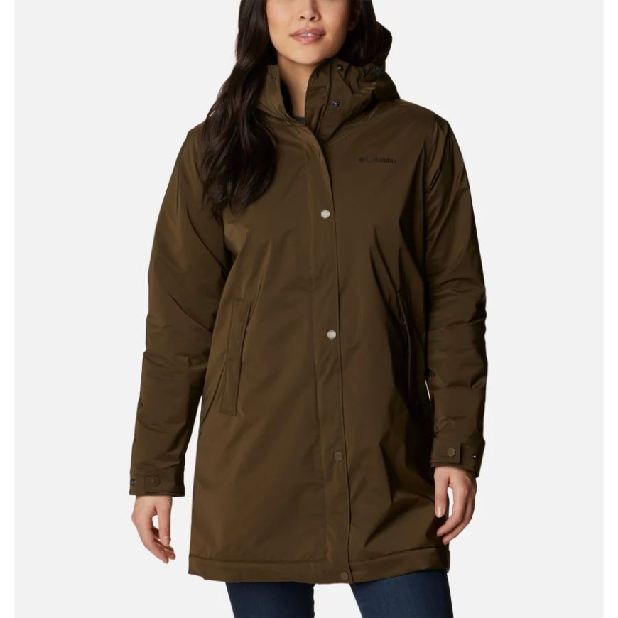 レディース クレルモン ライニング レインジャケット オリーブグリーン コロンビア