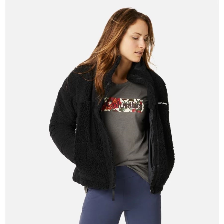 レディース コロンビア ロッジ バッフルド シェルパ フリース ジャケット ブラック コロンビア