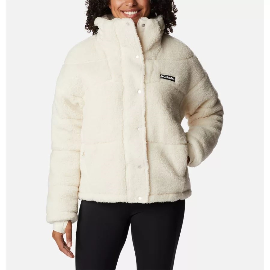 レディース コロンビア ロッジ バッフルド シェルパ フリース ジャケット コロンビア チョーク