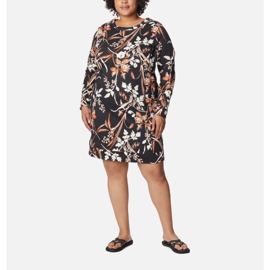 レディース コロンビア ロッジ ドレス プラスサイズ ブラック フォールグラス プリント コロンビア