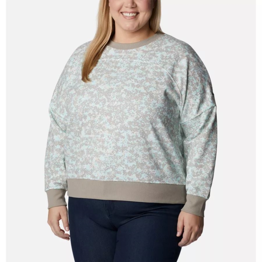 レディース コロンビア ロッジ フレンチ テリー​​ クルー プラスサイズ チョーク ドッティ 変装 コロンビア