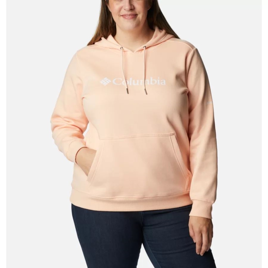 レディース コロンビア ロゴ パーカー プラスサイズ ピーチ ブロッサム コロンビア