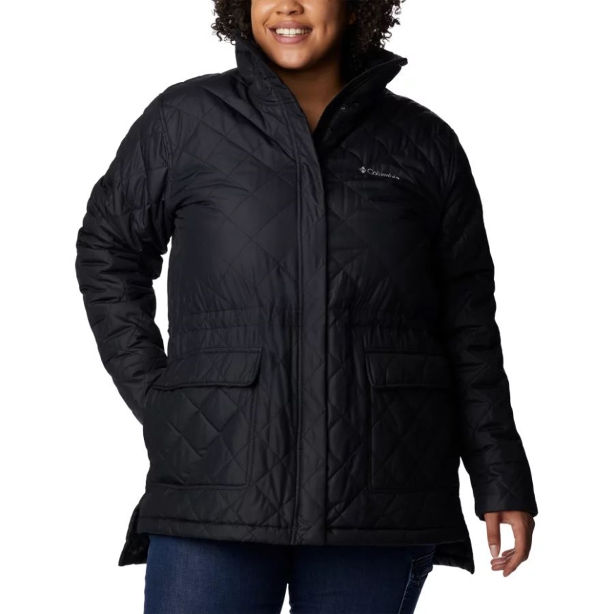 女性用カッパー クレスト ノベルティ ジャケット プラス サイズ コロンビア ブラック