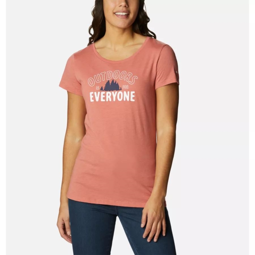 レディースデイジーデイズグラフィックTシャツダークコーラルヘザー/シークアウトドアコロンビア