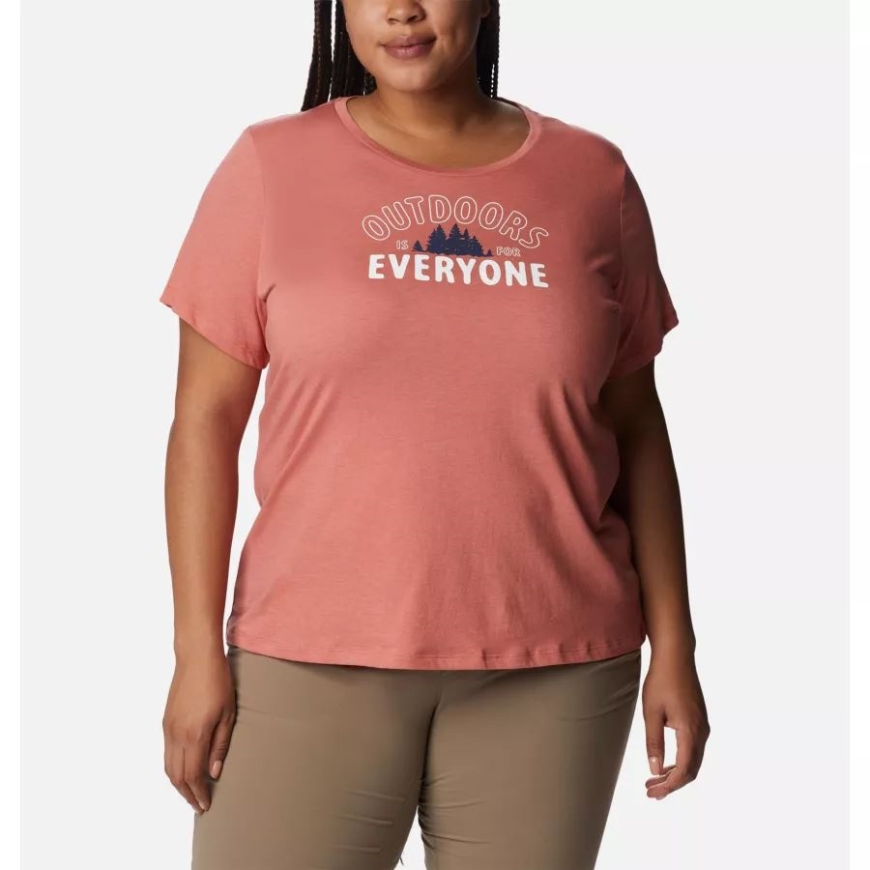 レディース デイジーデイズ グラフィック Tシャツ プラスサイズ ダークコーラル ヘザー/シーク アウトドア コロンビア