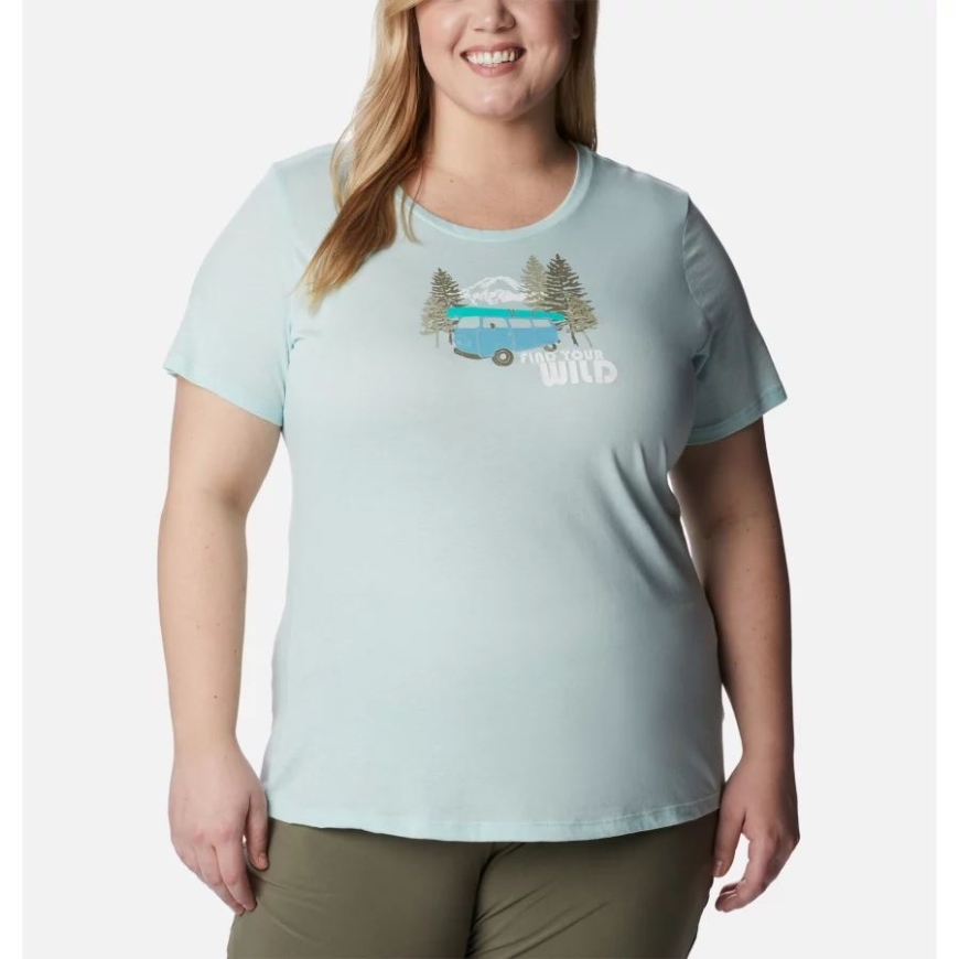 レディース デイジーデイズ グラフィック Tシャツ プラスサイズ アイシーモーン ヘザー/バンライフ コロンビア