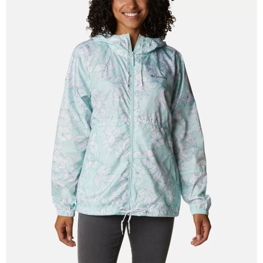 女性用フラッシュ フォワード ウインドブレーカー アイシー モーン レイクショア フローラル プリント コロンビア