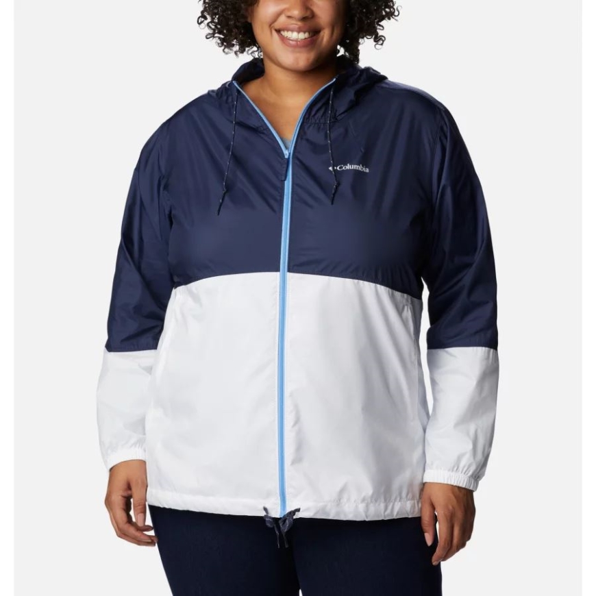 レディース フラッシュ フォワード ウインドブレーカー ジャケット プラスサイズ 夜行性/ホワイト コロンビア