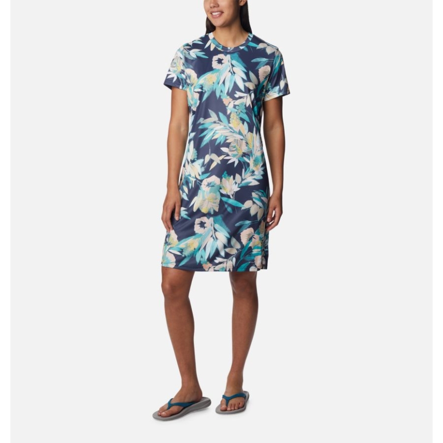 レディース フォーク ストリーム ドレス ブライト アクア/ウィスタリアン コロンビア