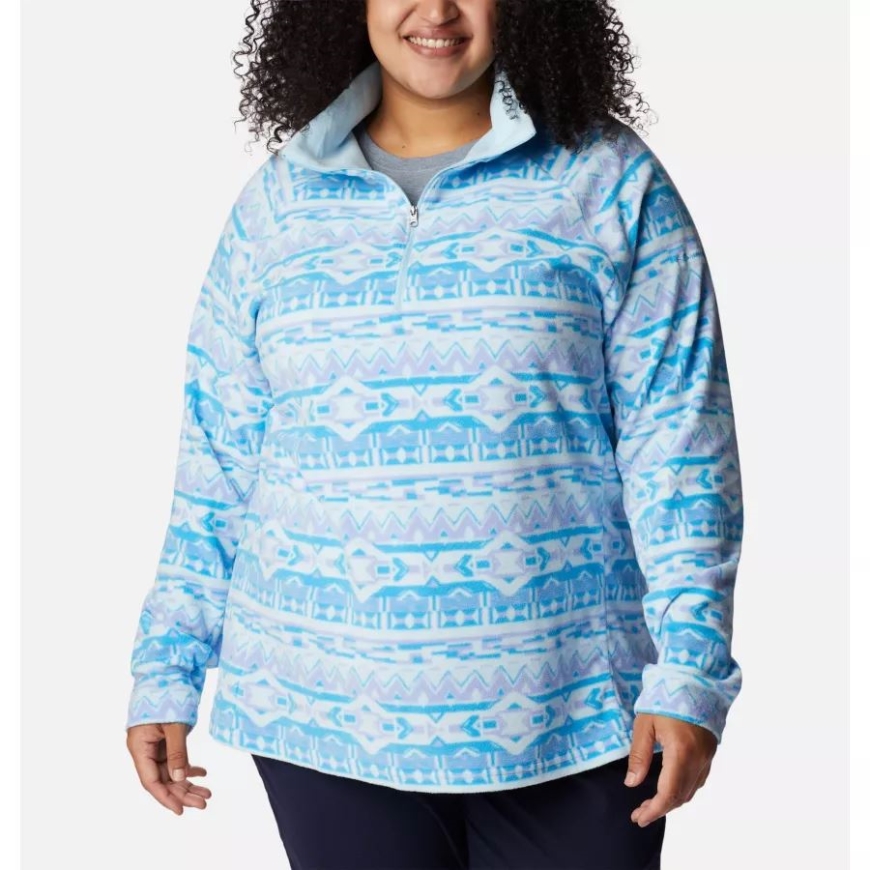 レディース グレイシャル Iv プリント ハーフジップ プルオーバー プラスサイズ コロンビア セレニティ 80s ストライプ プリント