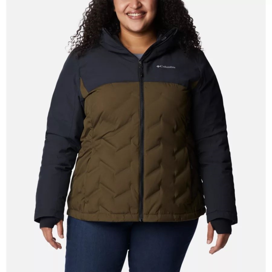 レディース グランド トレック II ダウン ジャケット プラス サイズ オリーブ グリーン/ブラック コロンビア