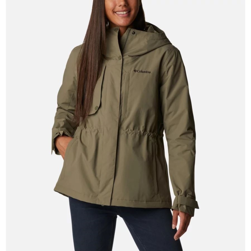 女性用ハドレー トレイル ジャケット コロンビア ストーン グリーン