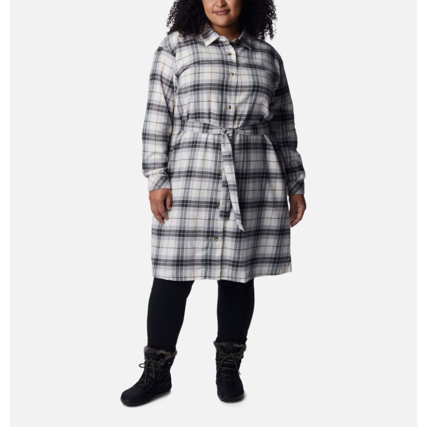 レディース ヒイラギ ハイダウェイ フランネル ドレス プラスサイズ チョーク シンプル タータン コロンビア