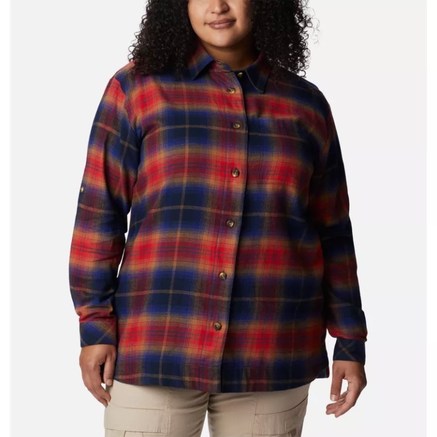 レディース ヒイラギ ハイダウェイ フランネル シャツ プラスサイズ コロンビア 夜行性 マルチタータン