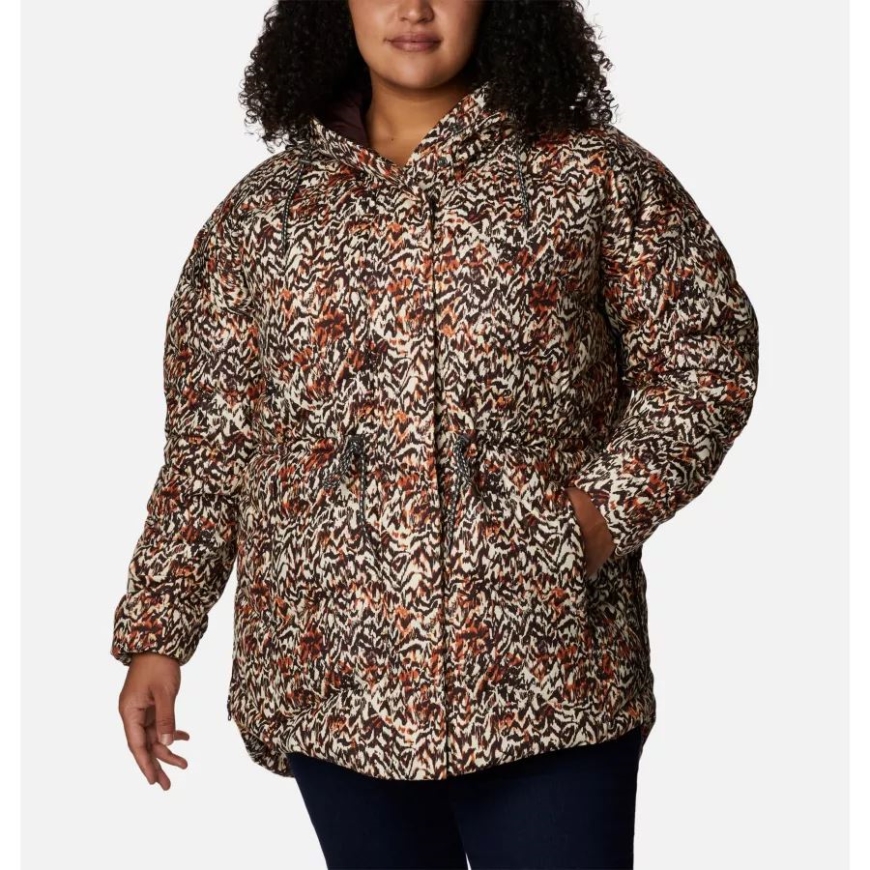 レディース アイシー ハイツ Ii ダウン ノベルティ ジャケット プラス サイズ コロンビア ウォーム コッパー テレイン プリント