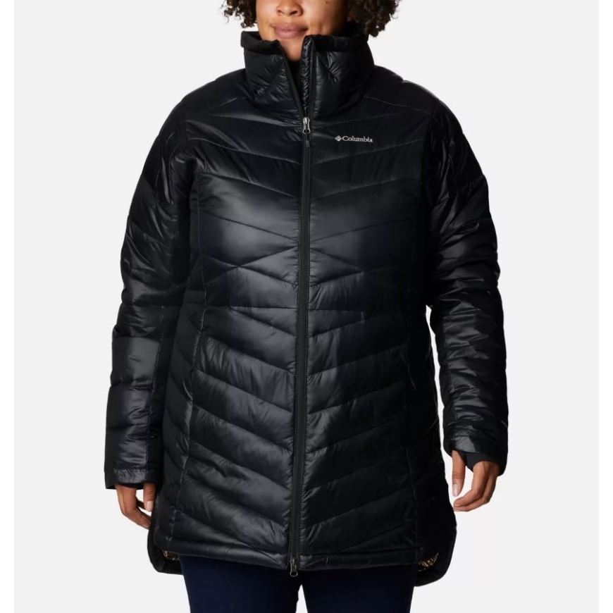 女性用ジョイピーク ミッド オムニヒート インフィニティ ジャケット プラスサイズ コロンビア ブラック