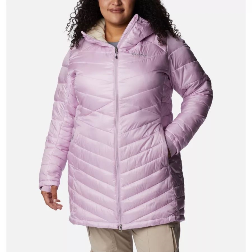 女性用ジョイピーク オムニヒート インフィニティ ミッド インサレーテッド フード付きジャケット プラスサイズ コロンビア オーラ