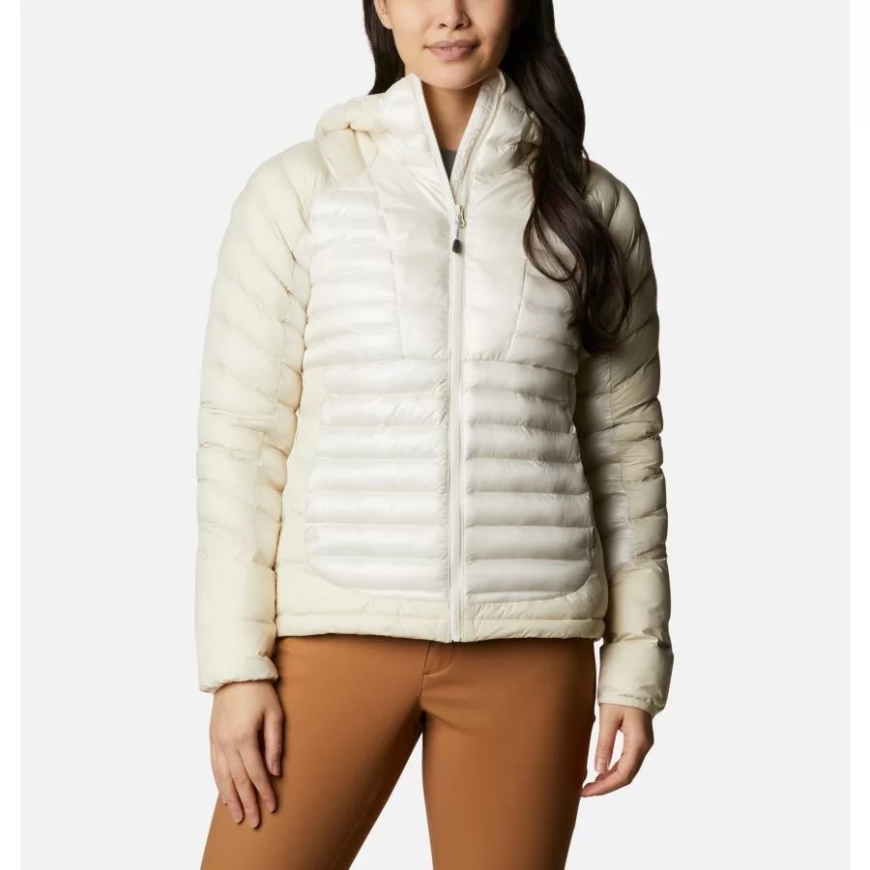 女性用ラビリンス ループ オムニヒート インフィニティ インサレーテッド フード付きジャケット コロンビア チョーク