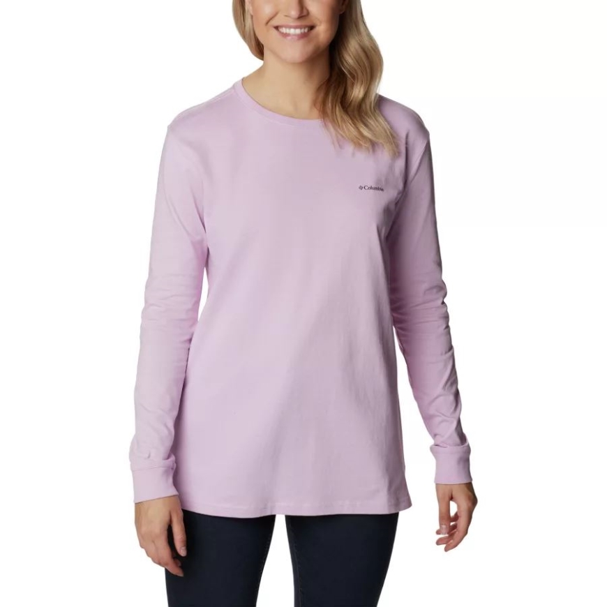 レディースノースカスケードバックグラフィックロングスリーブTシャツコロンビアオーラ/アウトドアパーク