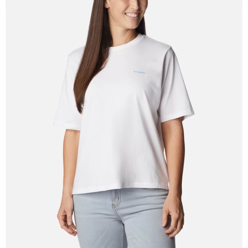 ウィメンズ ノース カスケード グラフィック Tシャツ ホワイト/エクスプロア Np グラフィック コロンビア