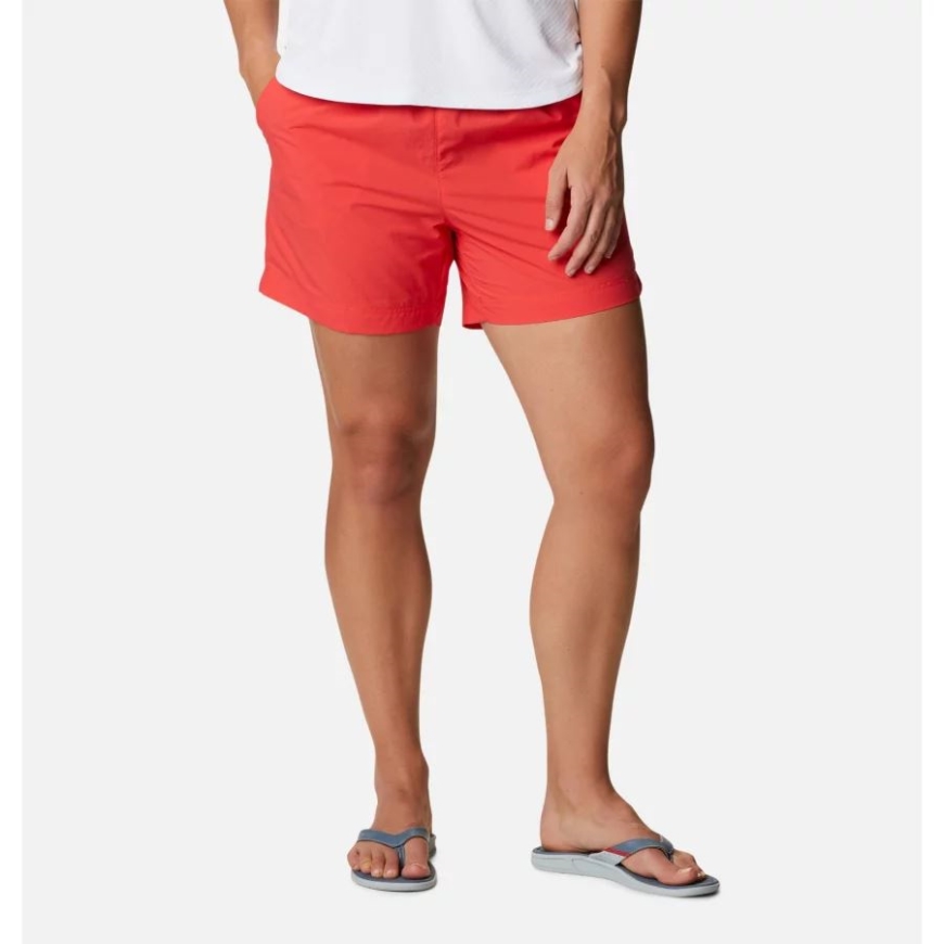 レディース Pfg バックキャスト ウォーターショーツ コロンビア レッド ハイビスカス