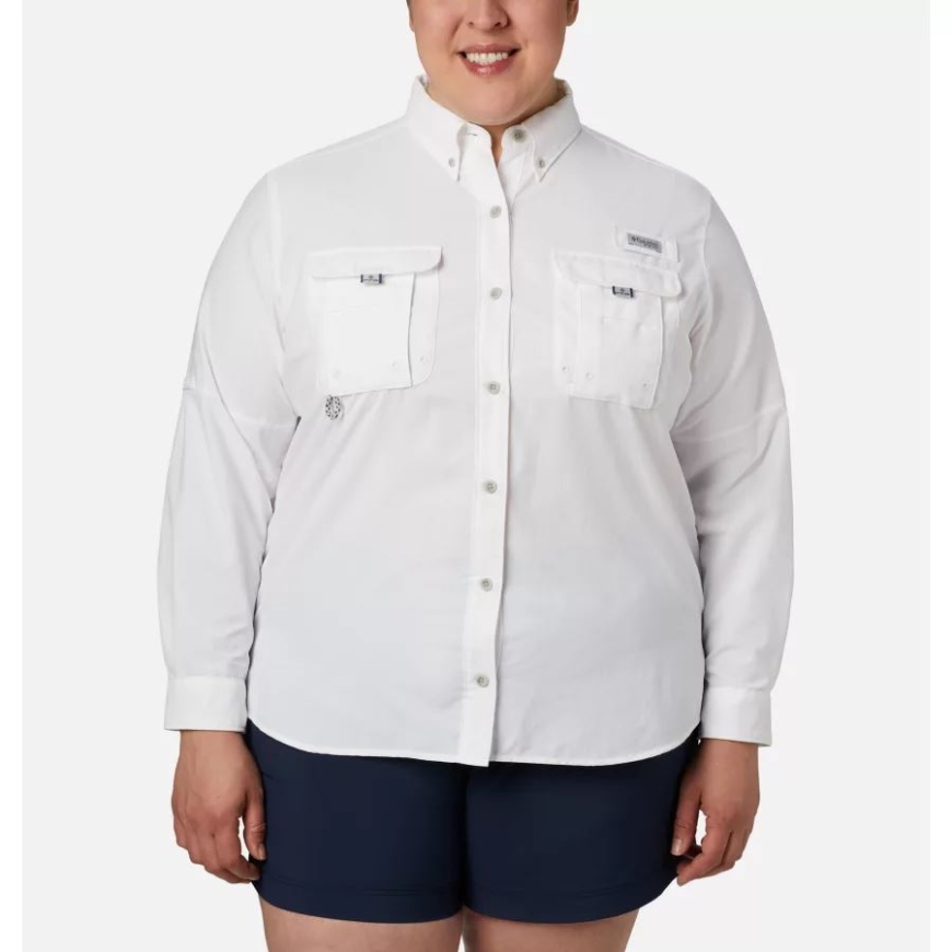 女性用 Pfg バハマ 長袖 プラスサイズ コロンビア ホワイト