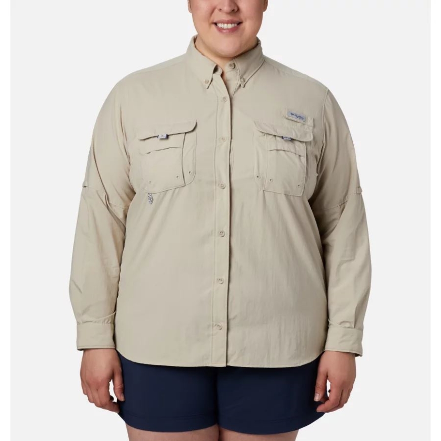 女性用 Pfg バハマ 長袖 プラスサイズ フォッシル コロンビア