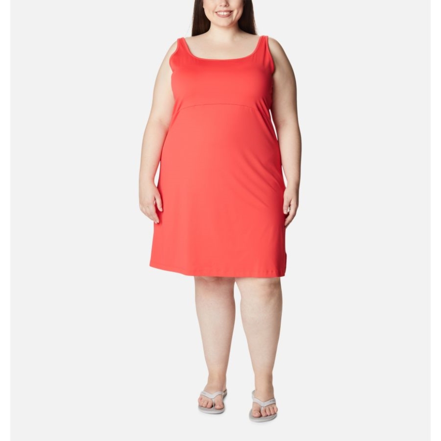 女性用 Pfg フリーザー Iii ドレス プラス サイズ レッド ハイビスカス コロンビア