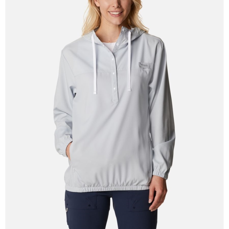 レディース Pfg タミアミ パーカー コロンビア シーラス グレー/ホワイト