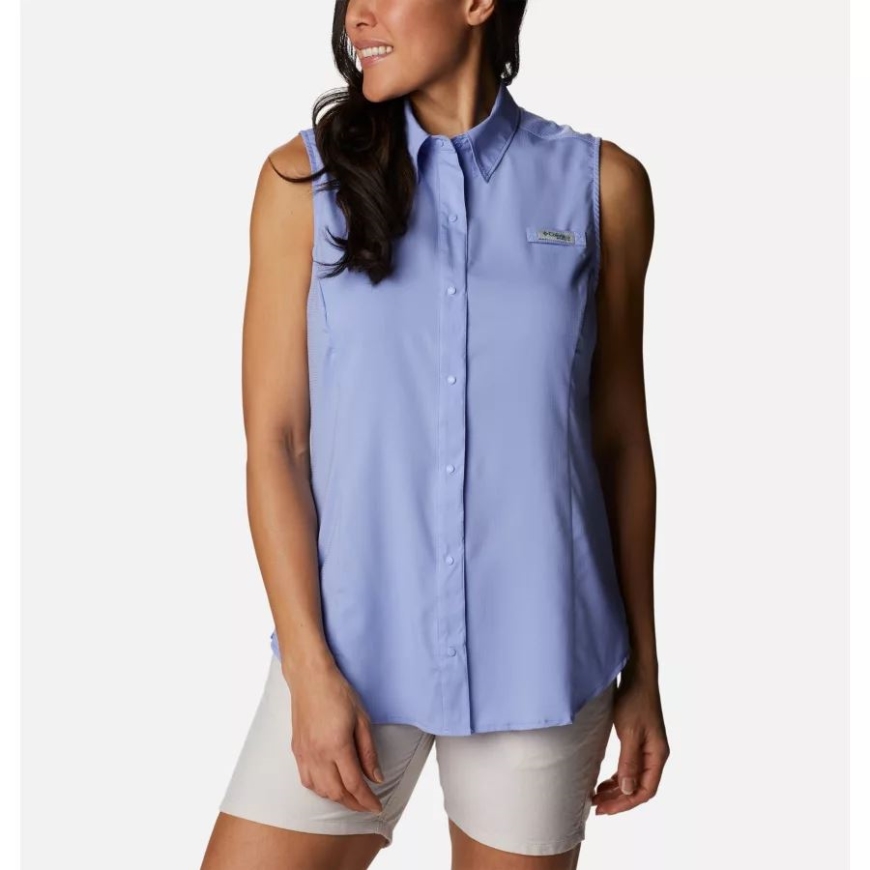 レディース Pfg タミアミ ノースリーブ シャツ コロンビア セレニティ