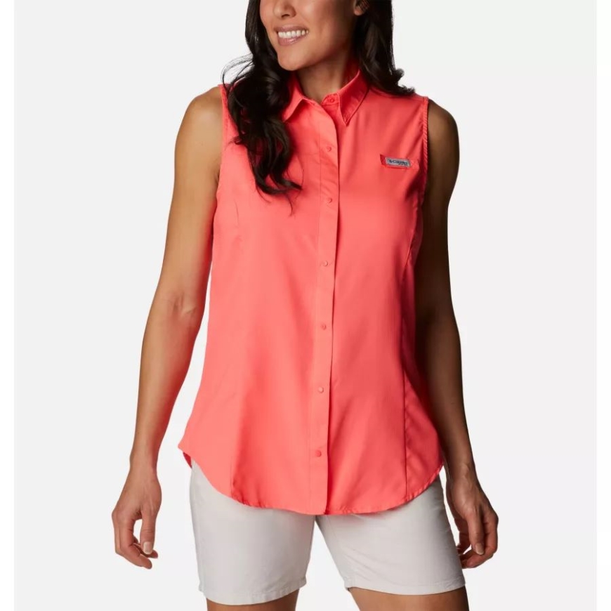 レディース Pfg タミアミ ノースリーブ シャツ ネオン サンライズ コロンビア