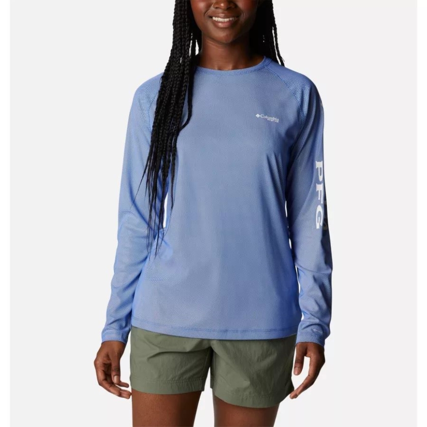 女性用 Pfg タイダル デフレクター ロング スリーブ シャツ コロンビア ブルー コンゴウインコ