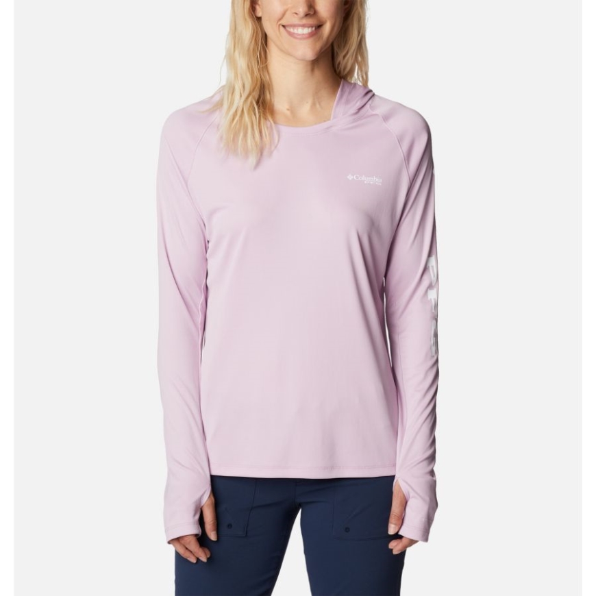 レディース Pfg タイダル ティー パーカー コロンビア ブランド オーラ/ホワイト ロゴ